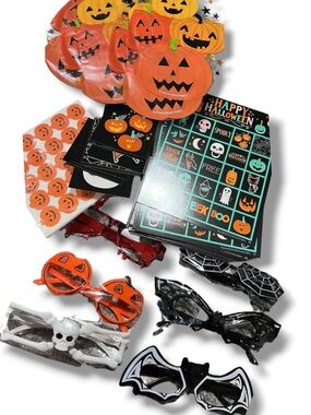 Halloween Party Accessories Sunglasses Costume Spooky Bingo Games Candy Bags